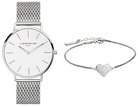 Liebeskind Berlin Set aus Armbanduhr und Armband LS-0102-MQB Silber