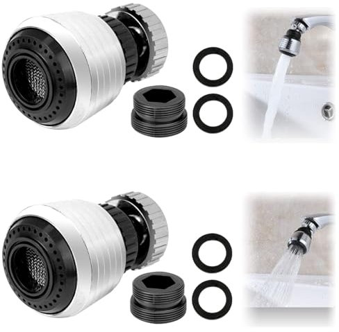 2 stück Perlator Schwenkbar, Wasserhahn Perlator, Luftsprudler Wasserhahn, Perlator M22 Innengewinde M24 Außengewinde,Sieb für Wasserhahn,Wassersparaufsatz für Wasserhahn,für Küche,Spüle,Badezimmer