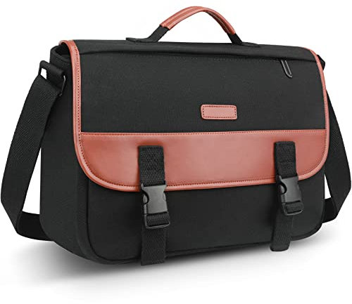 Gocokia Laptop-Kuriertasche aus Segeltuch, kompatibel mit 38,1 cm (15 Zoll) Tablet und Computer, wasserdichte Tragetasche mit tragbarem Griff, Schwarz, Schwarz , 15inch