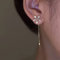 Atentuyi Cz Flower Einfädler Ohrringe Gold Dangle Earring für Frauen und Mädchen