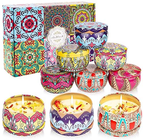 Duftkerzen Geschenkset für Frauen, 6 Stück Aromatherapy Kerzen Set, Natürliches Sojawachs Kerzen Set, Kleine Geschenkset Duftkerzen Set für Muttertag, Weihnachten, Geburtstag, Valentinstag