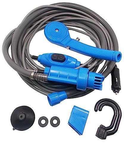 Ruiqas Ducha de camping CC 12 V portátil para exteriores, bomba de ducha eléctrica para camping