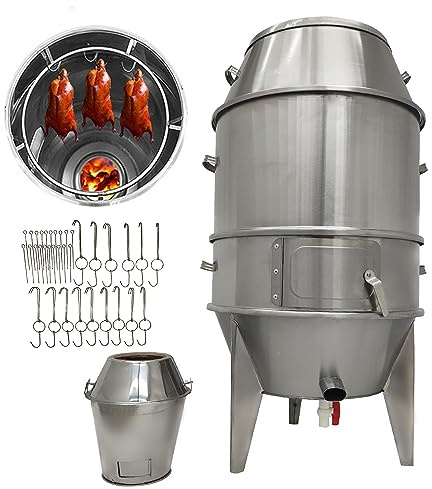 HQHAOTWU Charcoal Chicken Duck Roaster Stainless Steel Roasted Chicken Roasting Machine Roasted Oven for Duck Turkey Goose Mutton Sucking Pig BBQ about 6PCS/Batch With Furnace Commercial & Home Use
