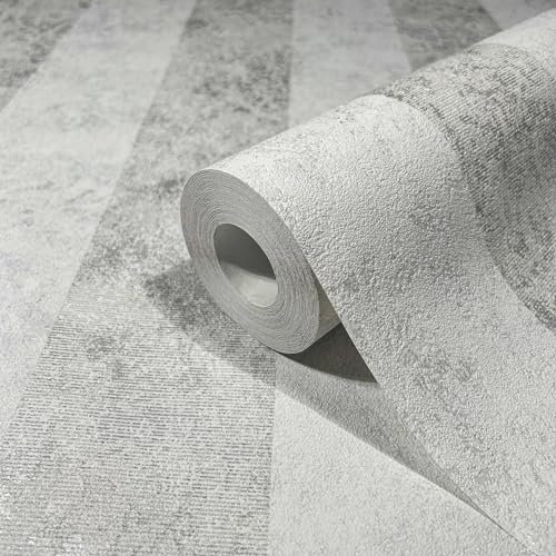 marburg Tapete Grau Streifen Streifen Klassisch GZSZ für Wohnzimmer oder Schlafzimmer Made in Germany 10,05 x 0,53m