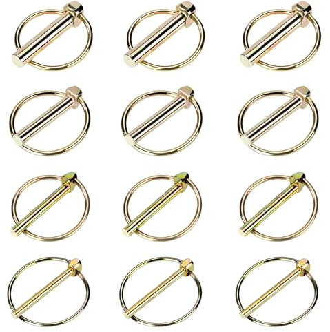 QIMEI-SHOP Klappsplinte Klappstecker Galvanisch Verzinkt für Bauernhof Traktoren Anhänger Lastwagen Rasenmäher M4,5 M6 M8 M10 12 Stück