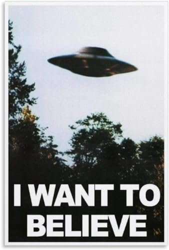 FURLOU Poster „I Want to Believe UFO“, Leinwand-Kunstdruck, modernes Familienschlafzimmer, 60 x 90 cm