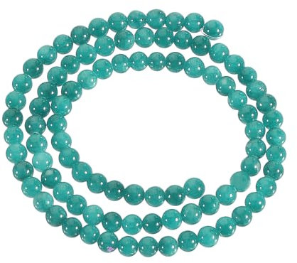 sourcing map 93 Pcs 4mm Natural Stone Beads Round Gemstone Quartz Beads for DIY Bracelet Necklace Jewelry Making Light Green