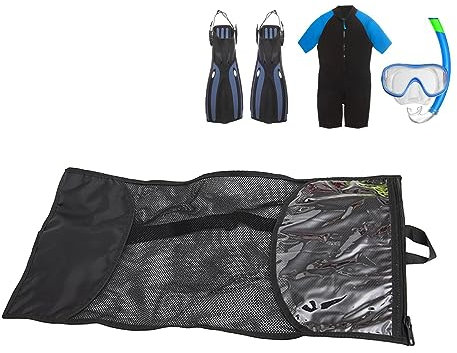 Kasmole Mesh-Tauchtasche zum Schnorcheln, Tauchrucksack Netztasche für Schnorchelausrüstung, 22,83 x 11,81 Zoll leichte Mesh-Tauchtasche für Schnorchelausrüstung