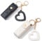 2 pz Porta Rossetto Portachiavi Lucidalabbra in Pelle 9 * 3cm, Porta Rossetti Astuccio Trucchi Make up Mini per Viaggio con Specchio (Nero+bianco)