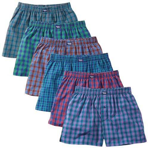 Charles Wilson Pack de 6 Caleçons en Tissu (S, Multi Check 81)