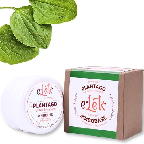 ELEK Bio Spitzwegerich gegen Juckreiz Salbe 40 ml - Juckende Mückenstiche - Tattoo Creme - Hautsalbe - Natürliche Salbe - Hautpflege im Winter und Sommer mit Olivenöl und Bienenwachs & Shea Butter