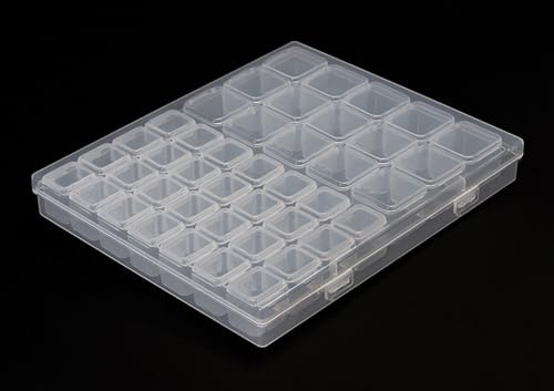 Diamond Painting Aufbewahrungsbox, Diamond Painting Zubehör Boxen, Kunststoff Diamant Stickerei Box, Diamant Stickerei Sortierbox mit Deckel für kleinteile Storage Box Accessory Boxes (43 Fächer)