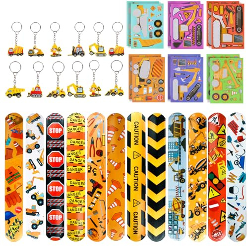 JWTRSVTY Baustelle Cartoon Geburtstag Party Set - 36Pcs Bagger Geschenke, Kinder Theme Mitgebsel Pack für Junge Mädchen