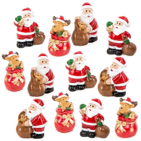 Logbuch-Verlag 12 mini Nikolaus Santa Weihnachten Figuren Weihnachtsmann kleine Geschenke Kunden Mitarbeiter 3,5 cm
