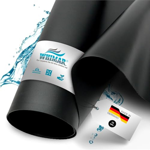 Whimar Teichfolie aus schwarzem PVC, hergestellt mit Innenverstärkung, ungiftig, flexibel, frostbeständig und UV-stabilisiert, Dicke 1 mm – Made in Germany – verschiedene Größen (4 x 3 m – 1 mm)