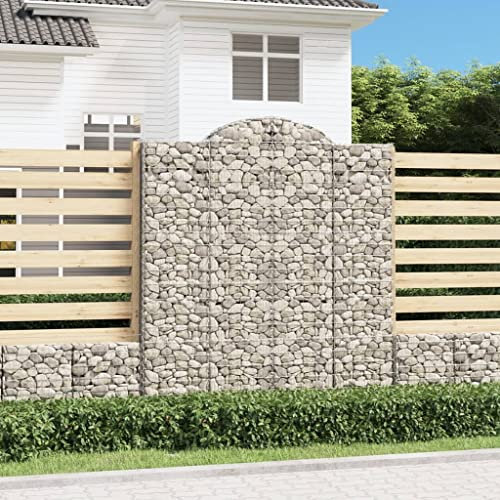 DYRJDJWIDHW Gros Pot de Fleur Exterieur XXL,bacs à Fleurs,Panier de gabions arqué 200x30x220240 cm Fer galvaniséConvient pour Les patios, Les balcons et Les Jardins