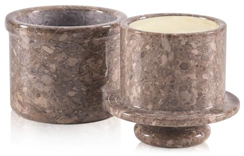Beurrier Oceanic en marbre fait à la main pour comptoir de cuisine, support à beurre idéal et beurrier avec couvercle pour comptoir de cuisine 8,9 cm