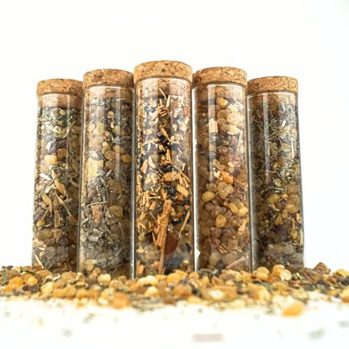 NGL Premium Räucherset Ritualzeit | 5 edle Weihrauch Räuchermischungen für Rauhnächte, Meditation und Rituale | Naturreines Frankincense Harz zum Räuchern für Weihrauchbrenner und Stövchen