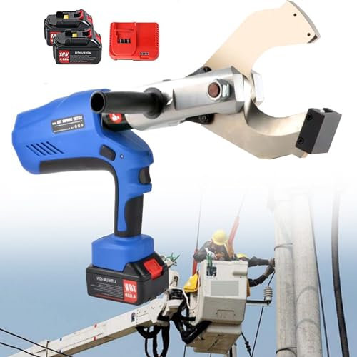 YANDDEA Coupe-câble de Batterie Ciseaux à câble hydraulique Coupe-Fil électrique Outil de Coupe de Fil à Piles pour câble cuivre/CU/Al Max.Φ85/105/120 mm, Fil avec Affichage LED/Batterie 18 V,EZ-105C