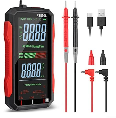 Innovatives digitales Multimeter, das Spannung, Strom und Kapazität genau misst, schnelles USB-C-Aufladen verfügbar (FS899S)