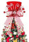 Cappello per albero di Natale, cappello per albero di Natale con nastro di canna di zucchero, cappello rosso a stella, puntale per albero di Natale, decorazione per albero di Natale, decorazione