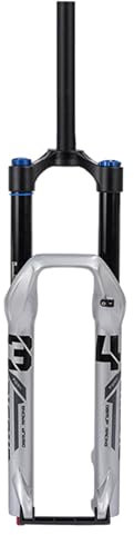 CZMYCBG Fourche Avant de VTT 160mm de Débattement, 26 Pouces 27,5 Pouces Verrouillage Manuel Réglage de L'amortissement Amortisseur Fourche Pneumatique(Silver,26in S QR)