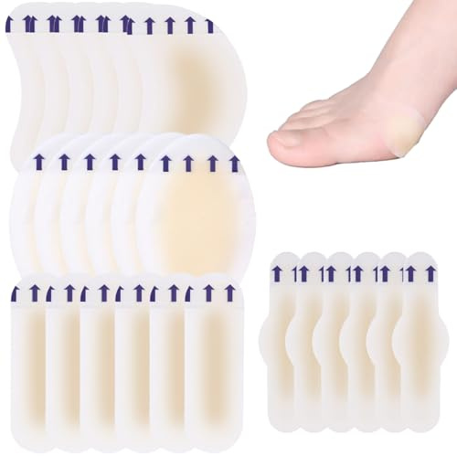 Blister Plasters for Feet – 24 PCS Foot Care & Protection, Fast Healing & Pain Relief for Blisters, Calluses & Foot Sores