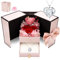 CSYY Rose Stabilizzate, Festa della Mamma Regali di Rose Eterne per Le Donne Collana Bianca a Forma di Cuore di Rose Conservate Fatte a Mano Confezione Regalo di Gioielli Regalo
