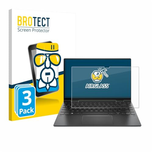 BROTECT 3 Stück Schutzglas für HP Envy x360 Convertible Schutzfolie Panzer Folie Glas Displayschutz Made in Germany [Kratzfest 9H, Anti-Fingerprint]