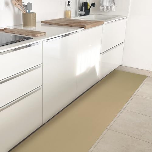 OLIVO.shop | Rollo Multi - Alfombra de cocina de PVC por metros, antideslizante y lavable, color gris pardo (50 x 500 cm)