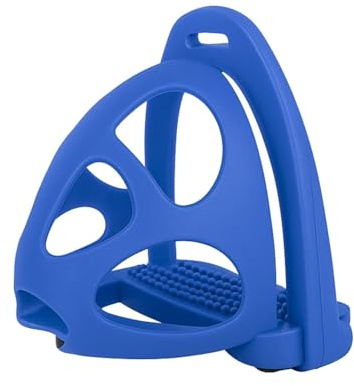AK CagePro - Staffe per cavalli in plastica leggera, coppia di staffe resistenti con gabbia di sicurezza per allenamento equestre e trail riding AKRS-6045-01 (blu reale, 12 cm)