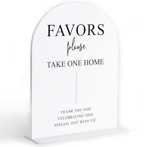 Please Take One Sign, White Arch Acrylic Wedding Sign, Wedding Favors for Guests, Bridal Shower Decor, Engagement Party Decor, Centerpiece Table Decorations Party for Bride and Groom-16