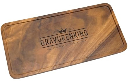Servierbrett mit individueller Lasergravur - Nussbaum Tablett