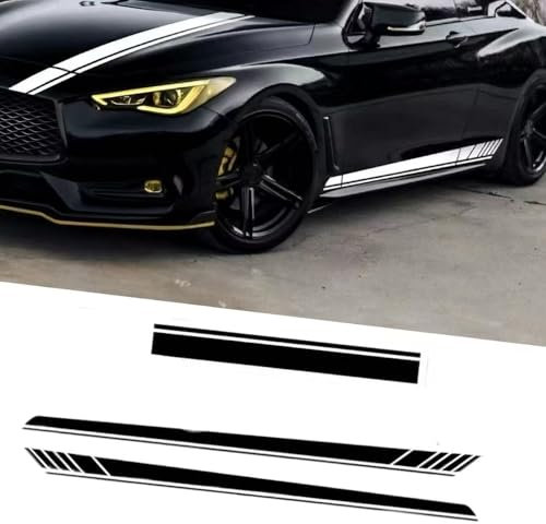 3 Stück Auto Aufkleber für Honda Civic FK7 10th Gen 2016-2020, Wasserdichtes Auto Karosserie Seite Streifen Aufkleber 3D Selbstklebend Tuning-Aufkleber Auto,White