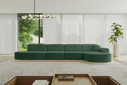 ALTDECOR Ecksofa in L-Form Corner Sofa Bett Eckcouch Couch Wohnlandschaft Cauchsofa MARI-L3-v1-413x171x83 cm Grün