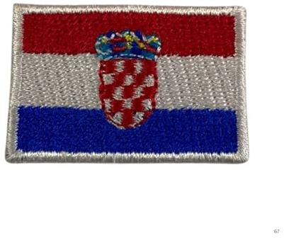 BeBuz All Country Flag Patches (3 × 2 cm) Embroidered Iron On/Sew On National Flags, Badge Traveler Gift Patch for Jacket, Backpack, Hat DIY Craft (Kroatien)
