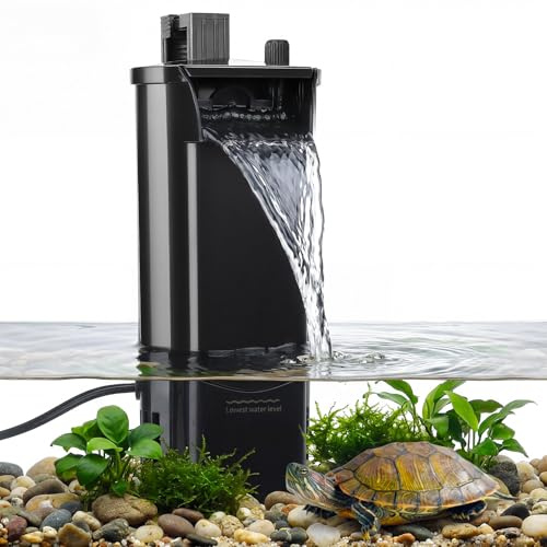 fishkeeper Low Water Level Waterfall Filter Pump, Aquarium Internal Filter | Aquarium Filter Intensive Mechanical, Biological and Chemical Filtering, Geeignet für Fisch- und Schildkrötenbecken