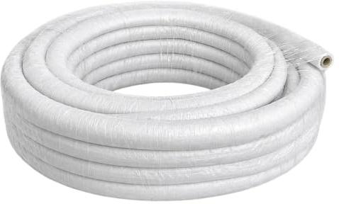 Tubo Multistrato Coibentato PEX AL PEX Ø20 Ø26 Isolamento 13 mm Bianco Anticondensa per Climatizzazione Pompa di Calore Riscaldamento Rotoli 10 25 50 Metri (Ø26, 25 METRI)