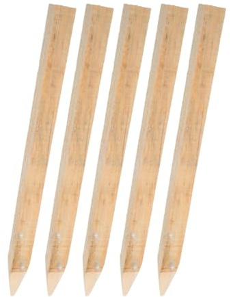 Toddmomy 5 picchetti di legno per geometri, 30 cm (11,8), paletti di confine, picchetti appuntiti per la costruzione di strade, misurazione dei confini
