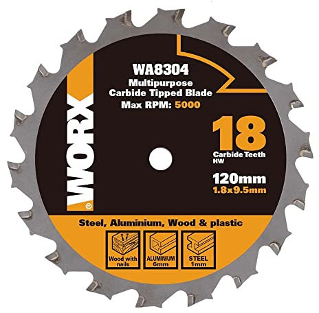 WORX WA8304 120 mm Multi-Purpose Blade for Wood/Metal - Silver