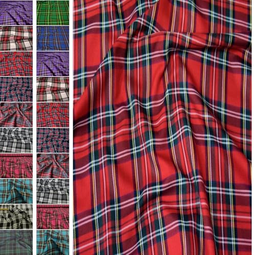 StoffBook Rot Tartan Schottenkaro Karostoff für Bekleidung und Dekoration | Hochwertig, Stoff für Bekleidung, Dekoration und Möbel, Schottenkarostoff und Tartanstoff