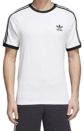 adidas Originals Men's Adicolor 3-Stripes Tee, White/Black, S