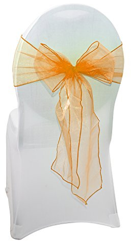 Organza Zierschleifen für Stühle & Stuhlhussen (Orange. 25 Stück)