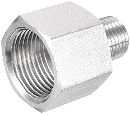 sourcing map Reduzierrohrverbindungsadapter 1/4 NPT Stecker auf M20x1.5 Steckerdose Edelstahl