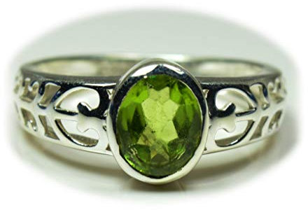 55Carat Natürlicher Peridot-Ring, 925er Sterlingsilber, ovaler Schnitt, August-Geburtsstein, Lünette, Schmuck, Größe H-Z, Stein, Natürlicher Peridot