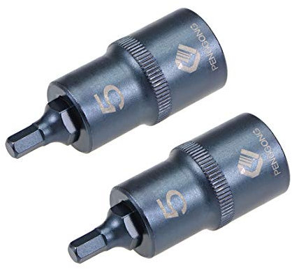sourcing map 1/2 Drive x H5 (5mm) Hex Bit Socket, S2 Steel Bits, CR-V Sockets Metric 2 Length (for Hand Use Only) Blue 2pcs