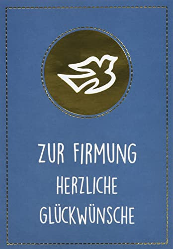 Perleberg Karte zur Firmung - Lifestyle Collection - Taubenmotiv - Grußkarten modern mit passendem Umschlag - Geschenk Firmung - Karten zur Firmung in 11,6 x 16,6 cm