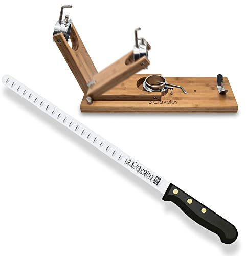 Soporte Jamonero 3 Claves + Cuchillo de Acero profesional