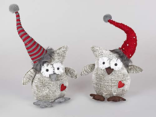 Formano - Türstopper Eule mit Herz und gestickter Mütze, 40cm (1Stück)