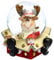 SIKORA SK03 Kleine Glas Deko Schneekugel Elch im Geschenkpaket Weihnachten Weihnachtsdeko D:45mm